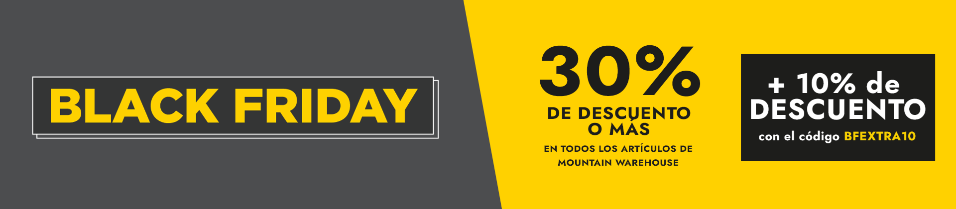 Banner saying 'Black Friday clearance, 50% off! + EXTRA 10% OFF'