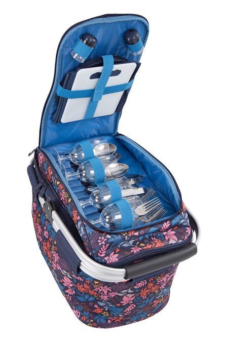 022667 PICNIC HAMPER BASKET - PATTERNED 36L