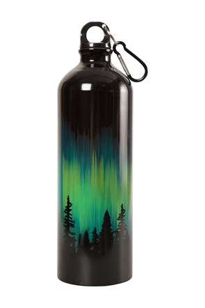 1L Printed Metallic Bottle With Karabiner