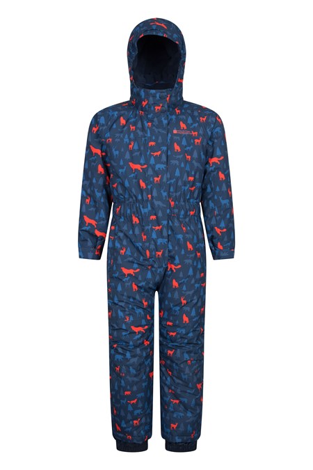 023179 CLOUD PRINTED KIDS WATERPROOF ALL IN ONE SNOWSUIT