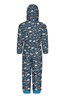 023179 CLOUD PRINTED KIDS WATERPROOF ALL IN ONE SNOWSUIT