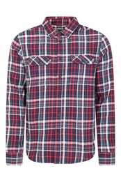 Trace Mens Flannel Long Sleeve Shirt Navy