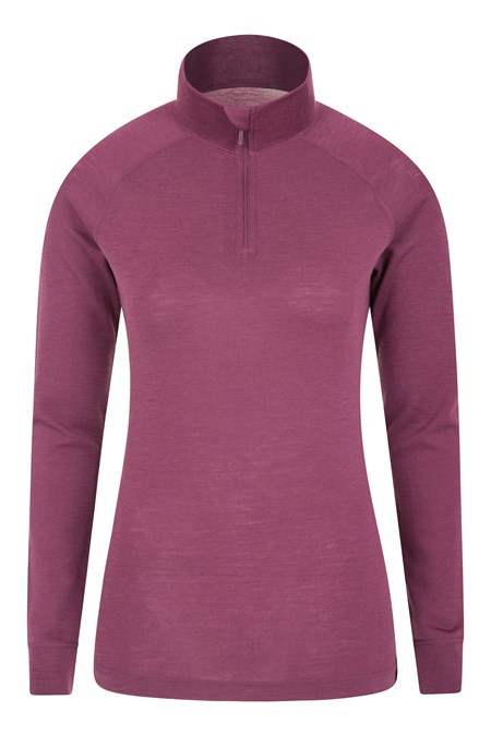 023559 MERINO WOMENS LS ZIP NECK TOP