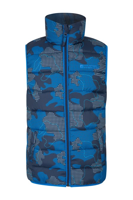 023883 ROCKO KIDS PRINTED WATER RESISTANT PADDED GILET