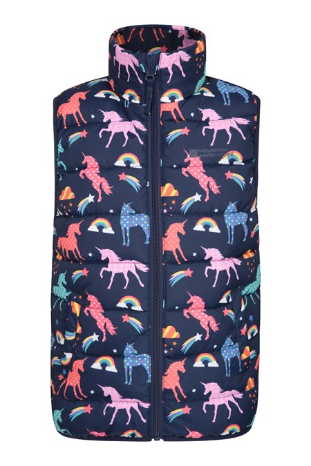 023883 ROCKO KIDS PRINTED WATER RESISTANT PADDED GILET