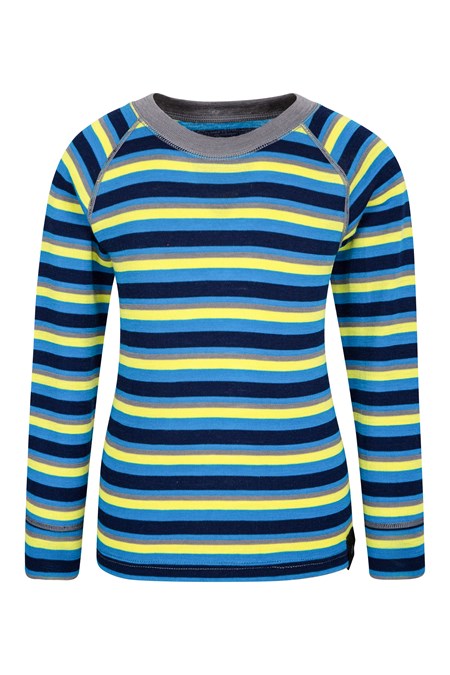024636 MERINO KIDS STRIPE ROUND NECK TOP