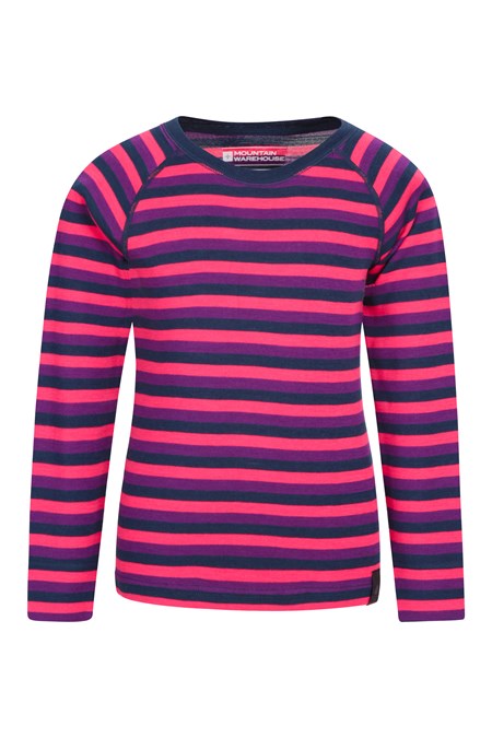 024636 MERINO KIDS STRIPE ROUND NECK TOP