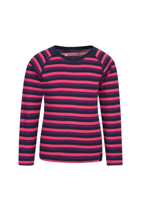 024636 MERINO KIDS STRIPE ROUND NECK TOP