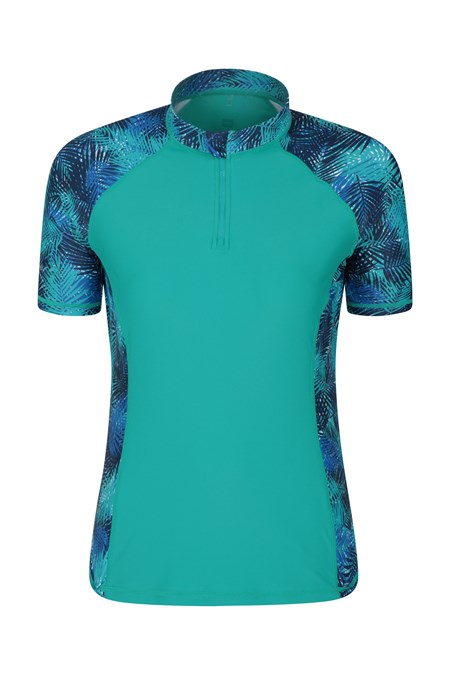 025090 WOMENS UV ZIP SS RASH VEST