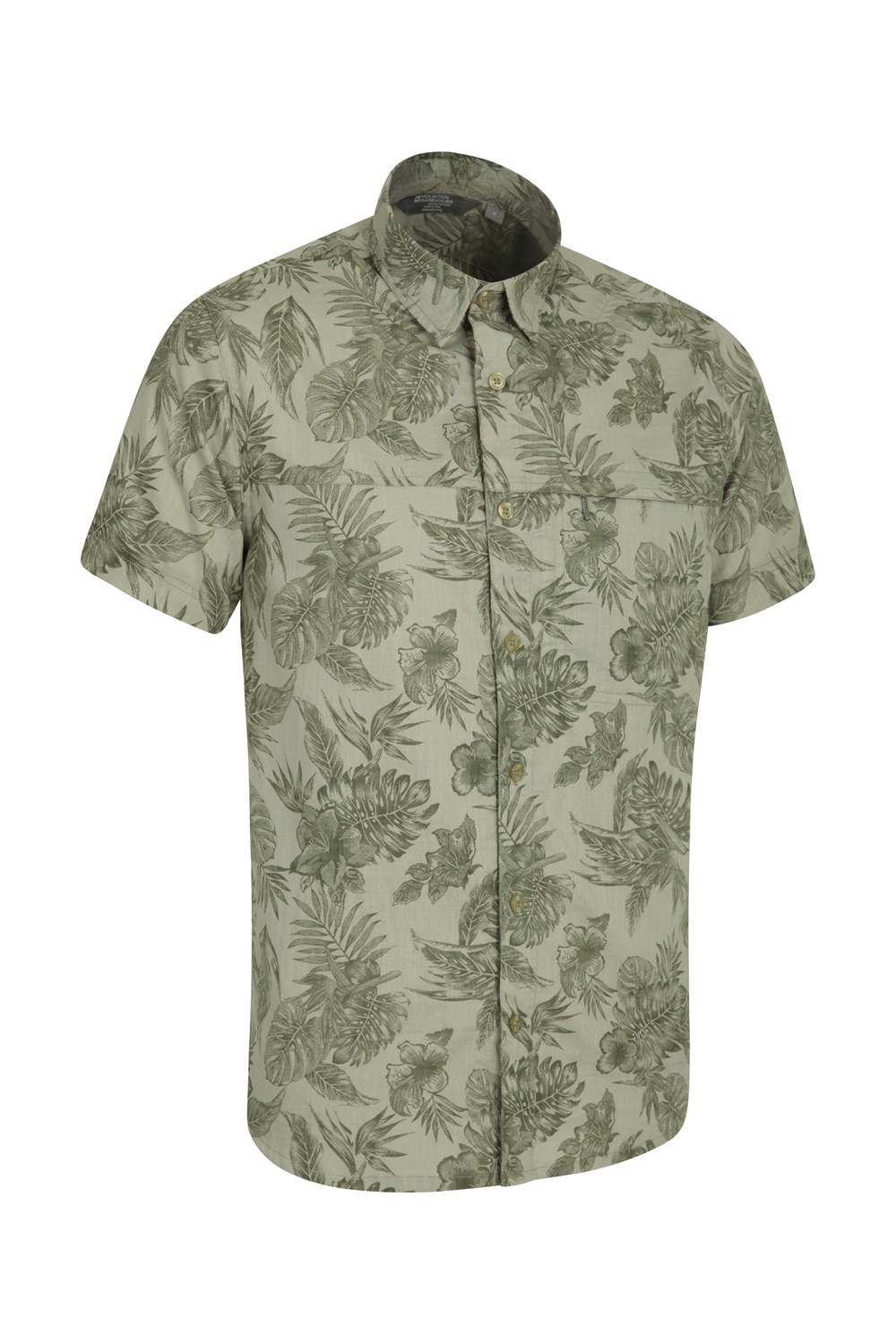 Mountain Warehouse Da Uomo Tropicale Stampato Manica Corta Camicia con tessuto traspirante