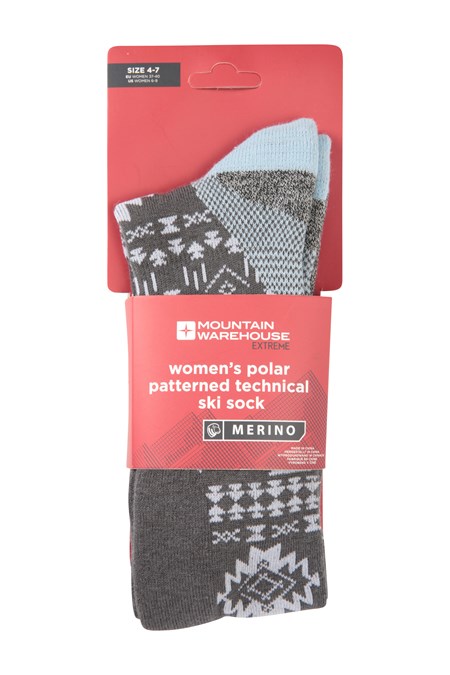 025607 POLAR PATTERNED WOMENS TECHNICAL SKI SOCK