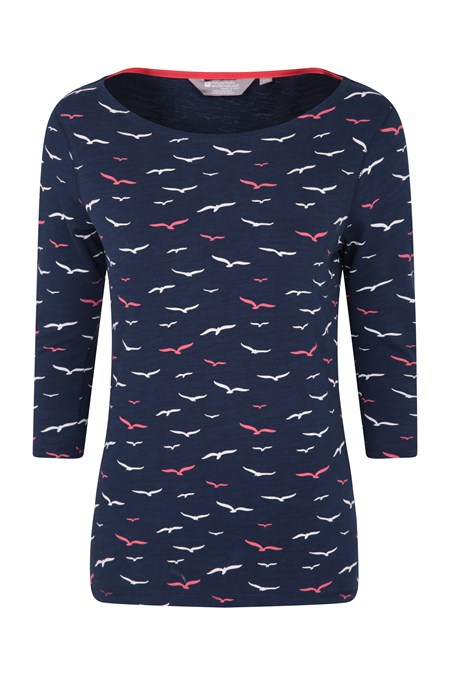 025768 ST IVES PRINTED COTTON BOAT NECK TOP