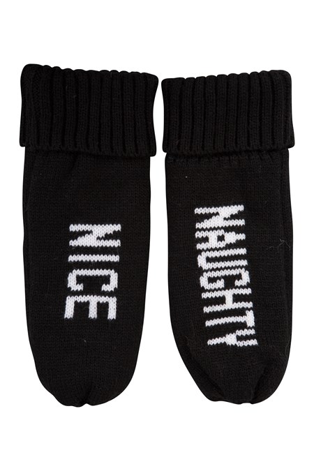 028358 NAUGHTY OR NICE LINED WOMENS MITTEN