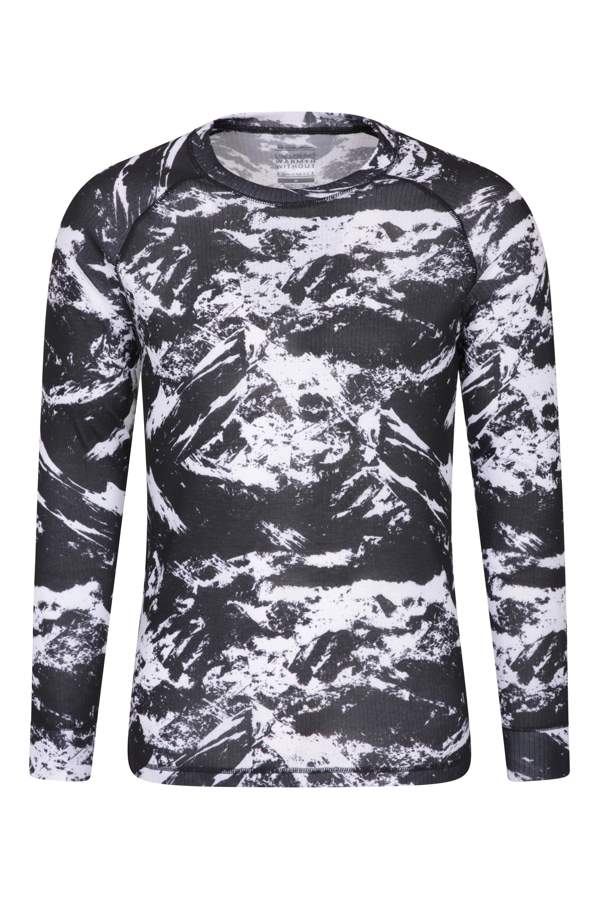Mountain Warehouse Mens Printed Round Neck Top Thermal Base Layer Breathable 