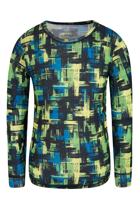 028645 PRINTED TALUS KIDS ROUND NECK BASE LAYER TOP