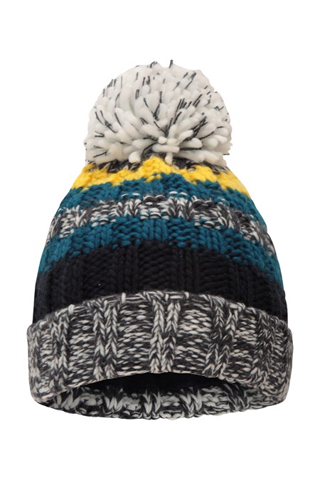 028725 FLEECE LINED KIDS KNITTED BEANIE