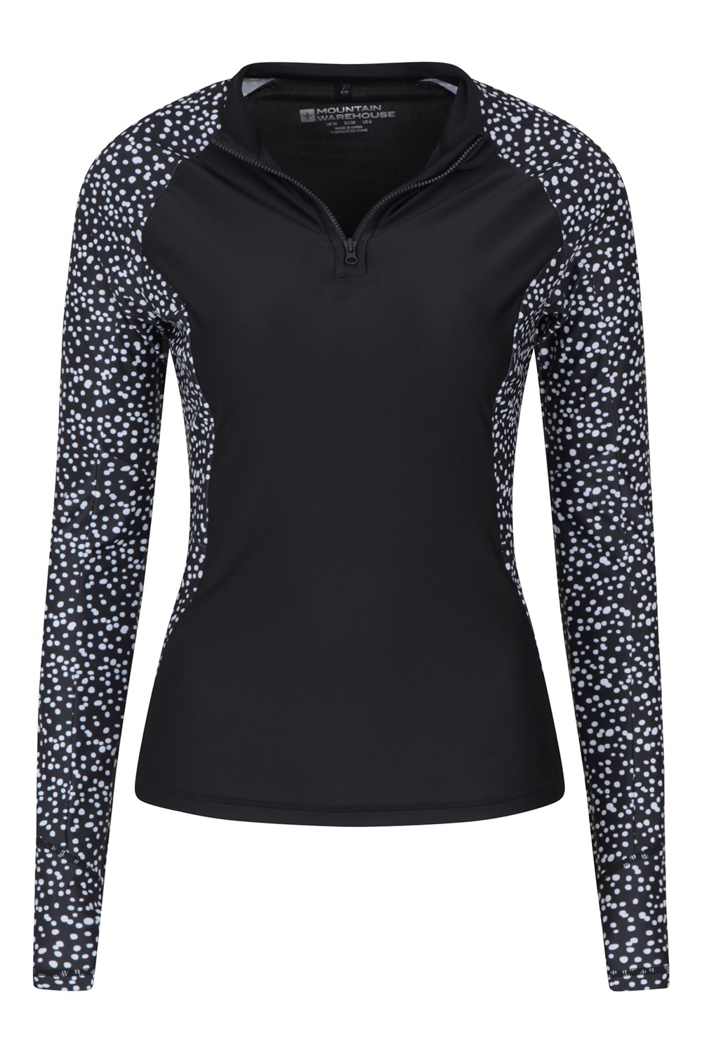 Mountain Warehouse Wms Womens Patterned UV Long Sleeved Zip Rash Vest