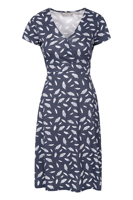 030076 ATHENS WRAP PATTERNED WOMENS UV PROTECTIVE JERSEY DRESS