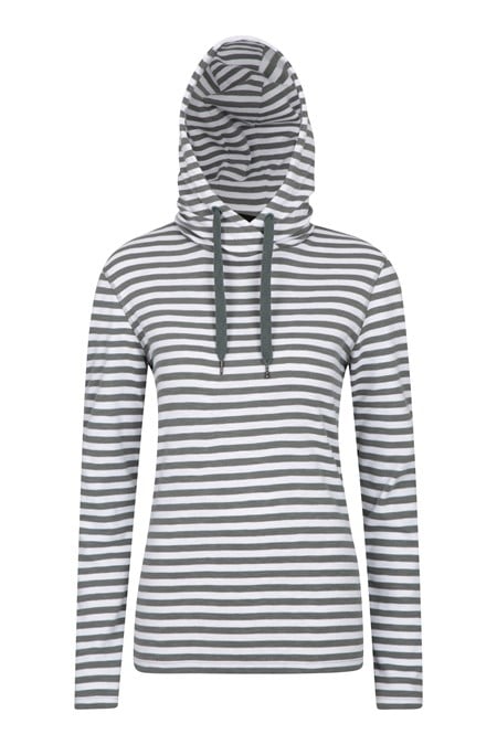 030095 PULL OVER STRIPE WOMENS HOODIE