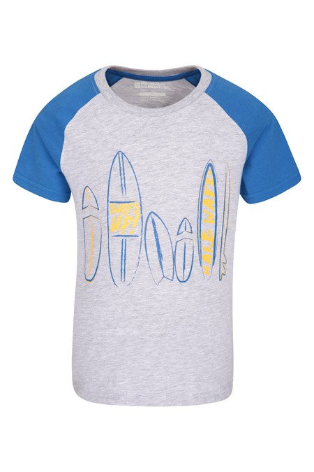030112 SURFBOARD RAGLAN KIDS TEE