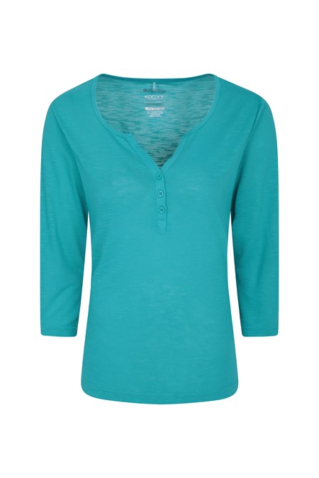 030262 PAPHOS 3/4 LENGTH SLEEVE BUTTON TOP