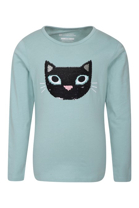 031229 SEQUIN CAT KIDS TEE