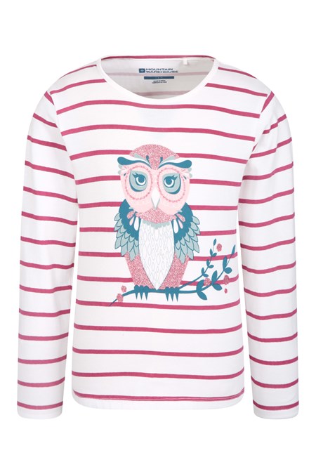 031253 OWL SPARKLE STRIPE KIDS TEE
