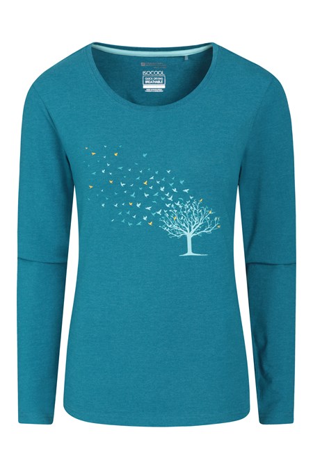 031274 FLYING BIRDS PRINTED WOMENS LS TEE