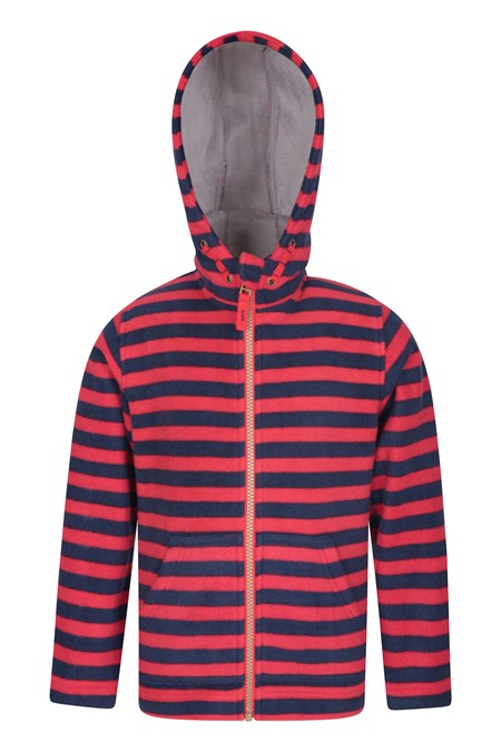 031516 AVIEMORE KIDS STRIPED FUR LINED FLEECE HOODY