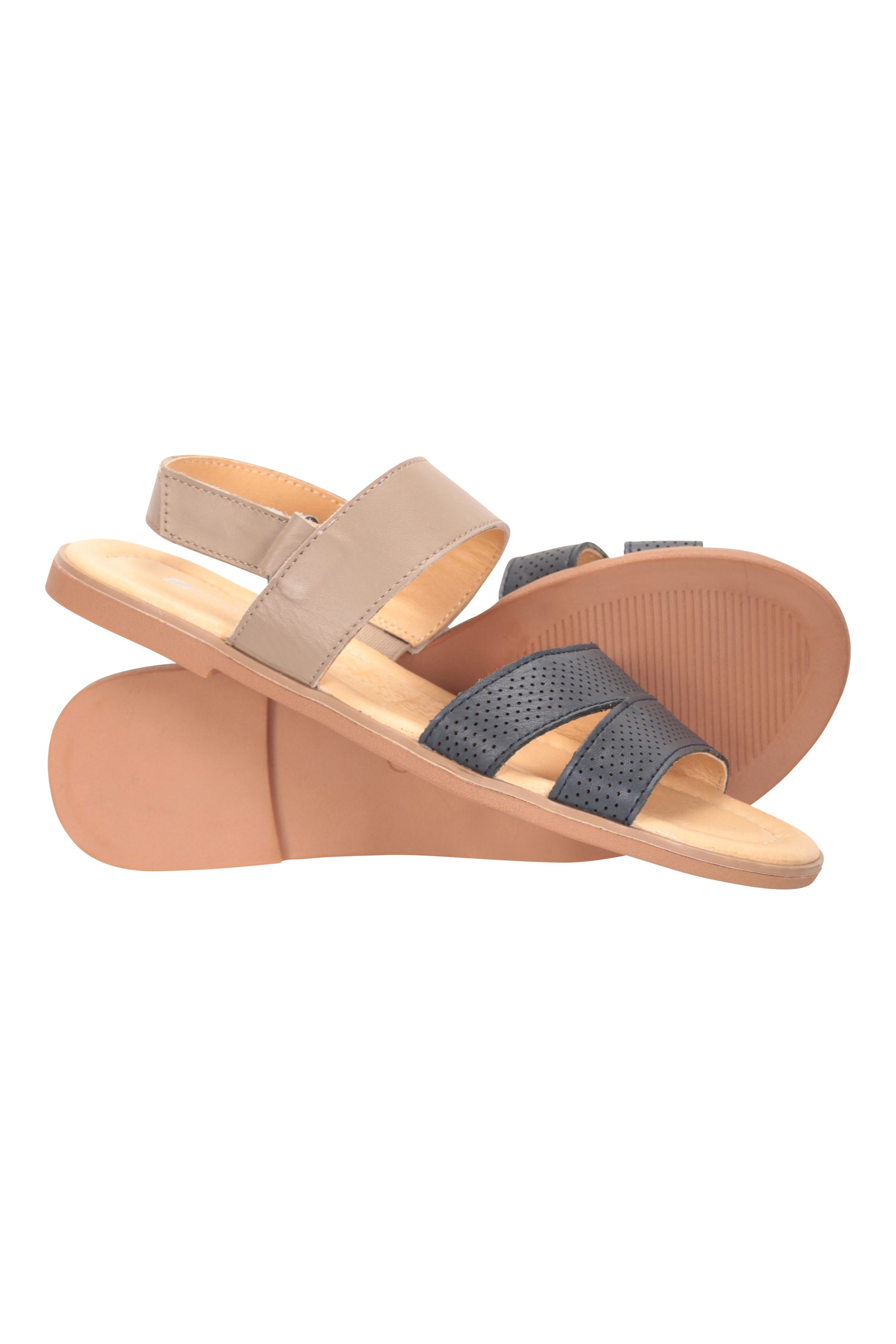 Vacation Womens Leather Sandal - Navy