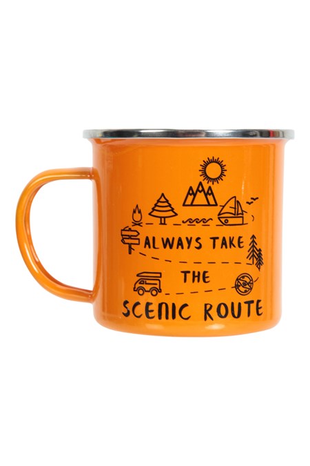 035210 ENAMEL MUG - SCENIC ROUTE