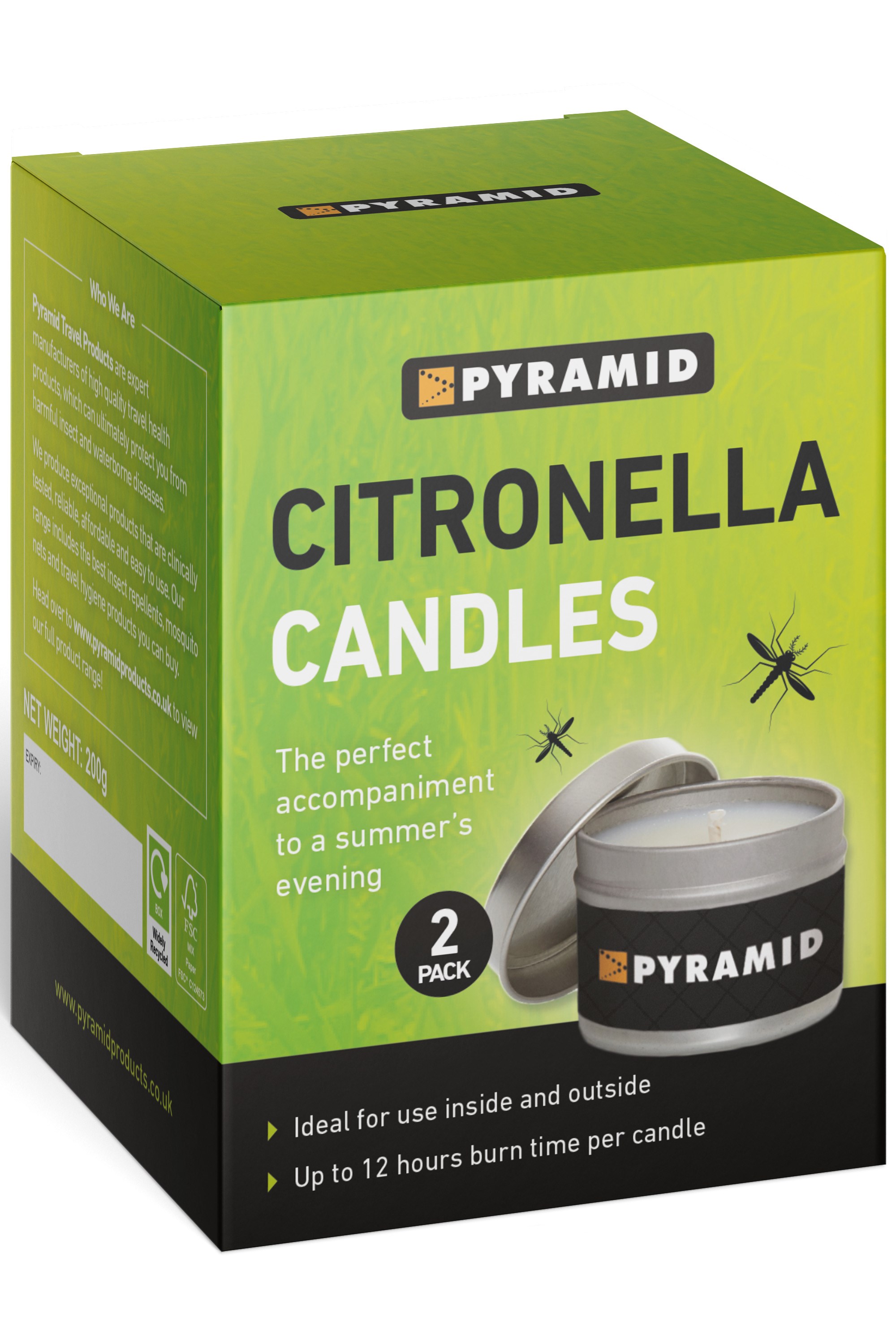 Citronella Candles 2 Pack Mountain Warehouse GB