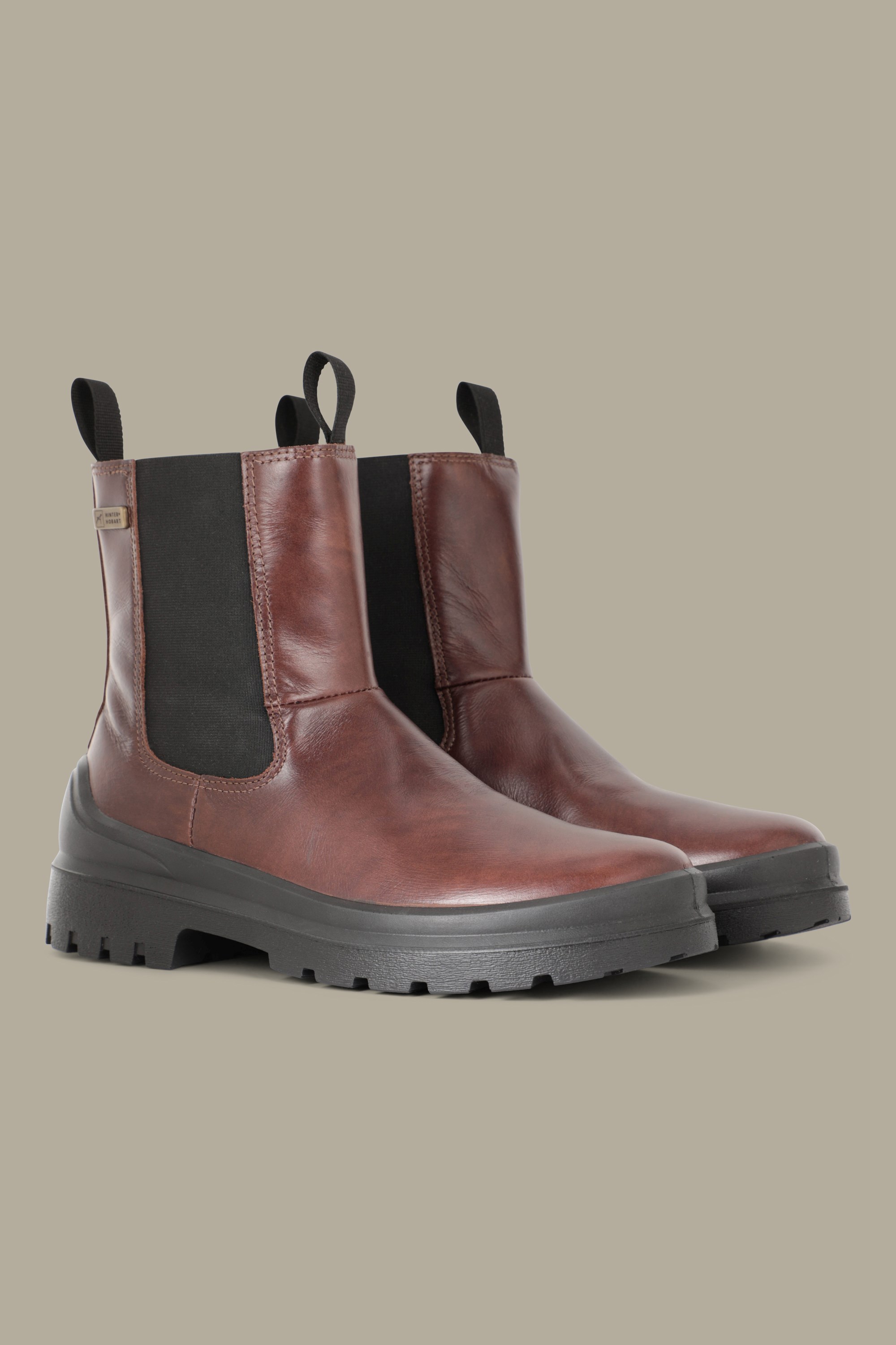 Hinter Clydebank Womens Leather Chelsea Boots - Brown
