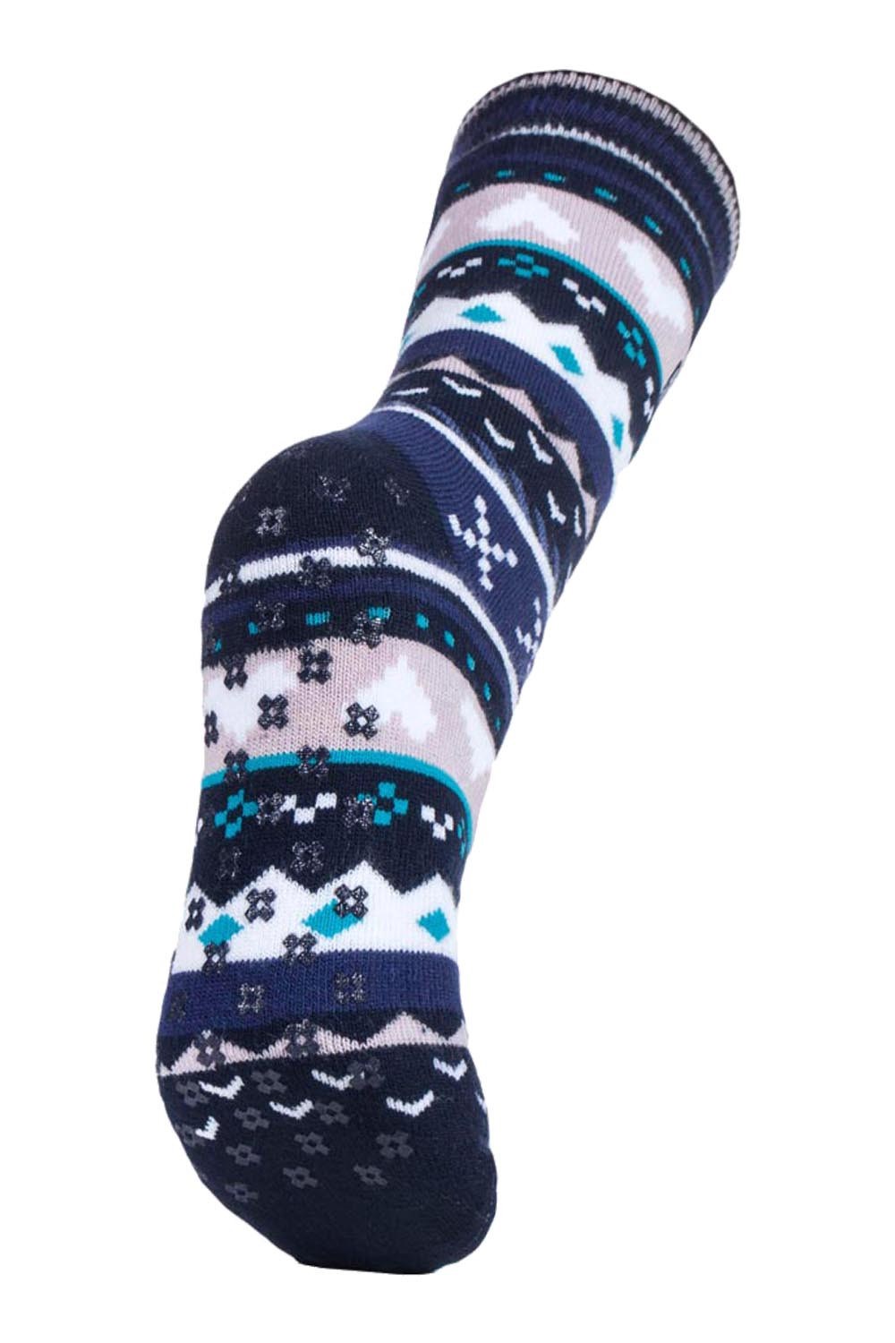 Womens Fairisle Slipper Socks with Gift Box -