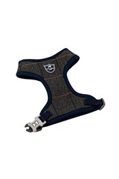 Grey Checked Herringbone Dog Harness