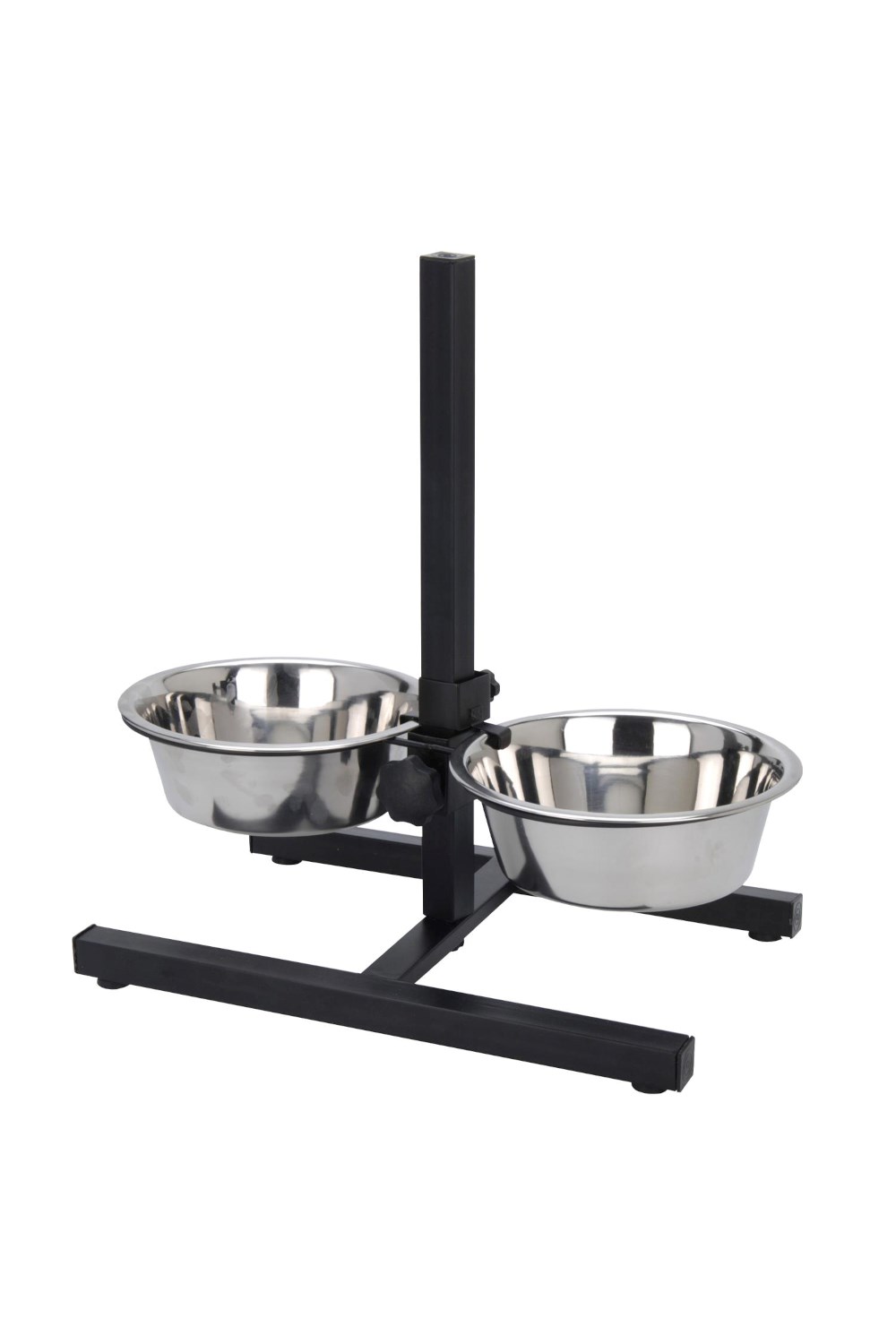 2 Adjustable Large Raised SS Dog Bowls -