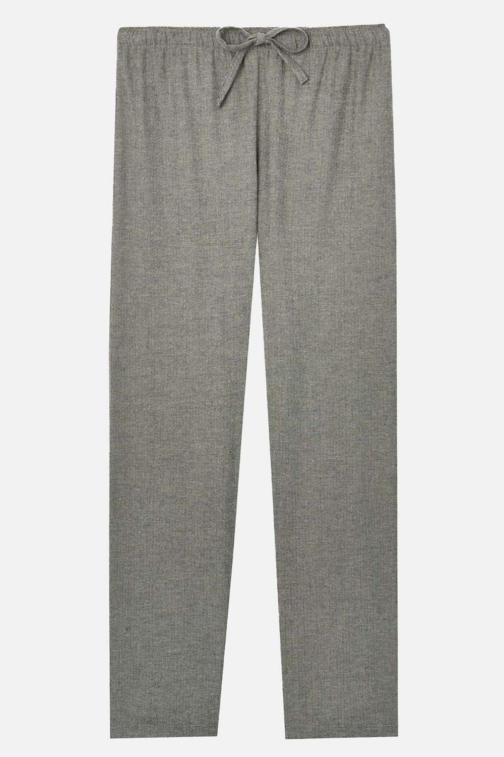 Whitby Jet Herringbone Mens Cotton Pyjama Trousers -