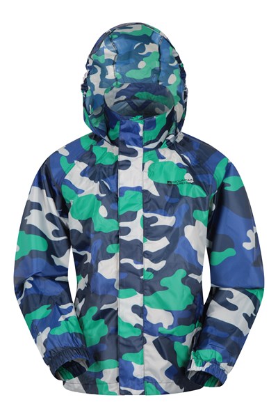 Printed Kids Waterproof Pakka Jacket - Blue