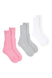 Outdoor Womens Walking Socks 3-Pack Pale Pink