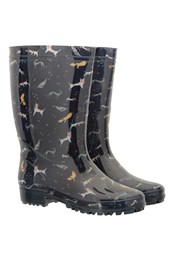 Splash Printed Womens Wide Calf Rain Boots