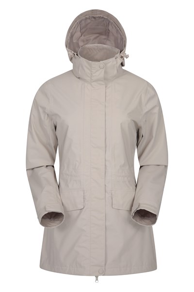 Glacial Womens Long Waterproof Jacket - Beige