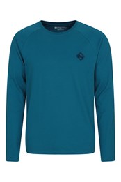 Winter Print Mens Long Sleeve Top Teal