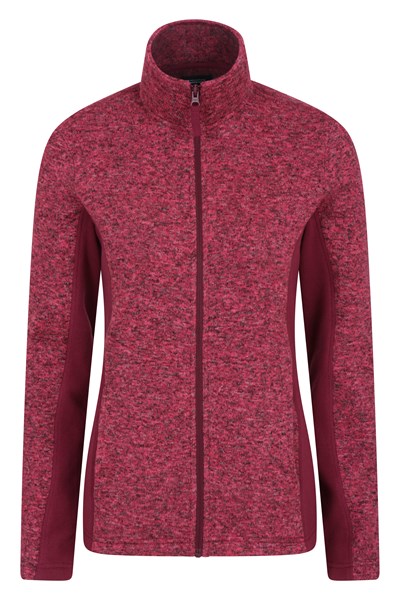 Idris Womens Panelled Full-Zip Fleece Jacket - Pink