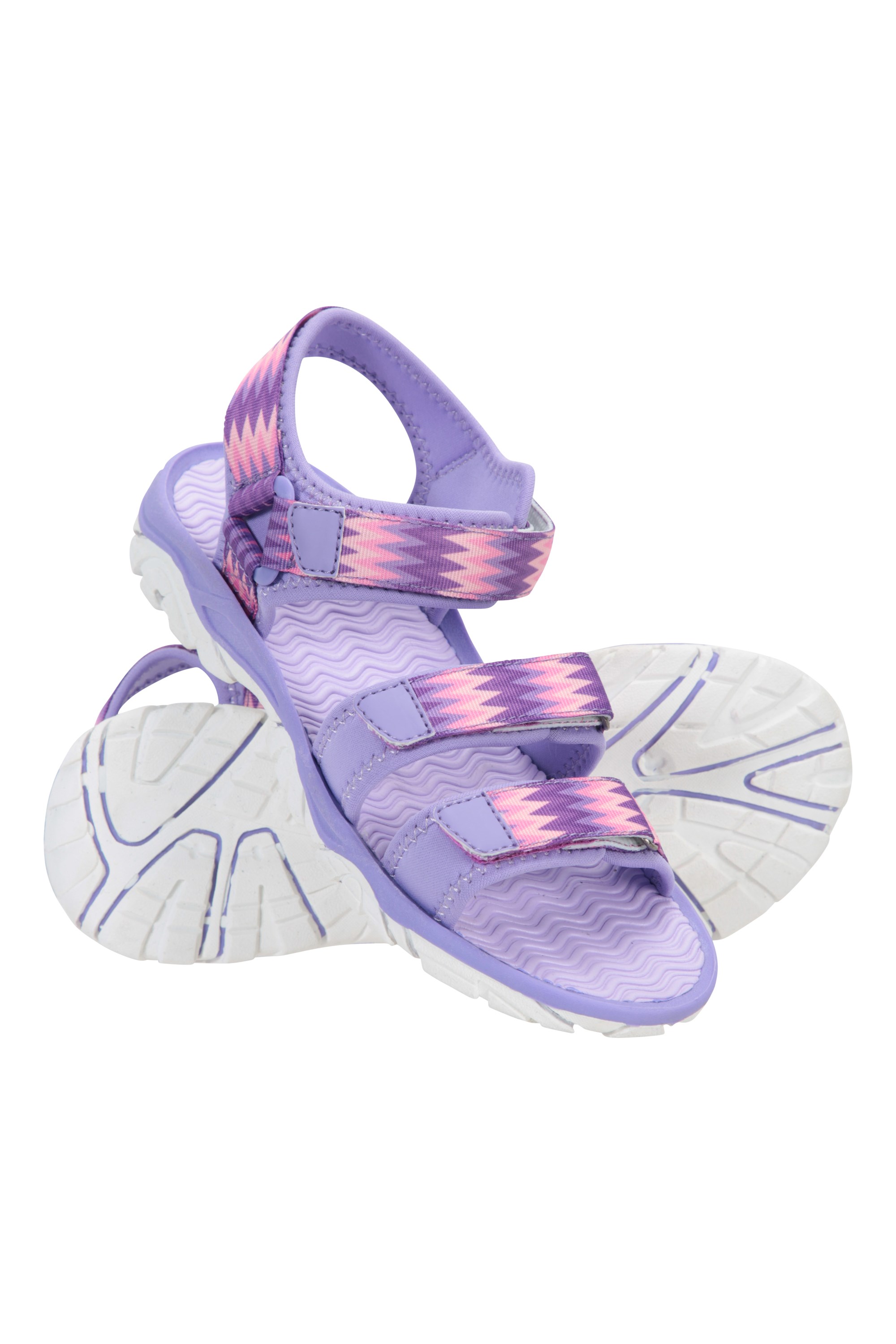 3-Strap Kids Sandals - Purple