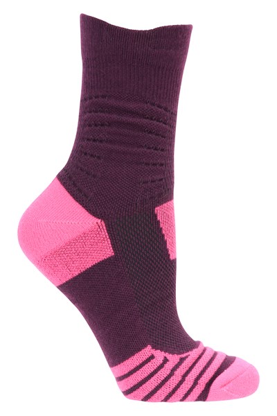 Seamless Padded Womens Running Socks - Pink