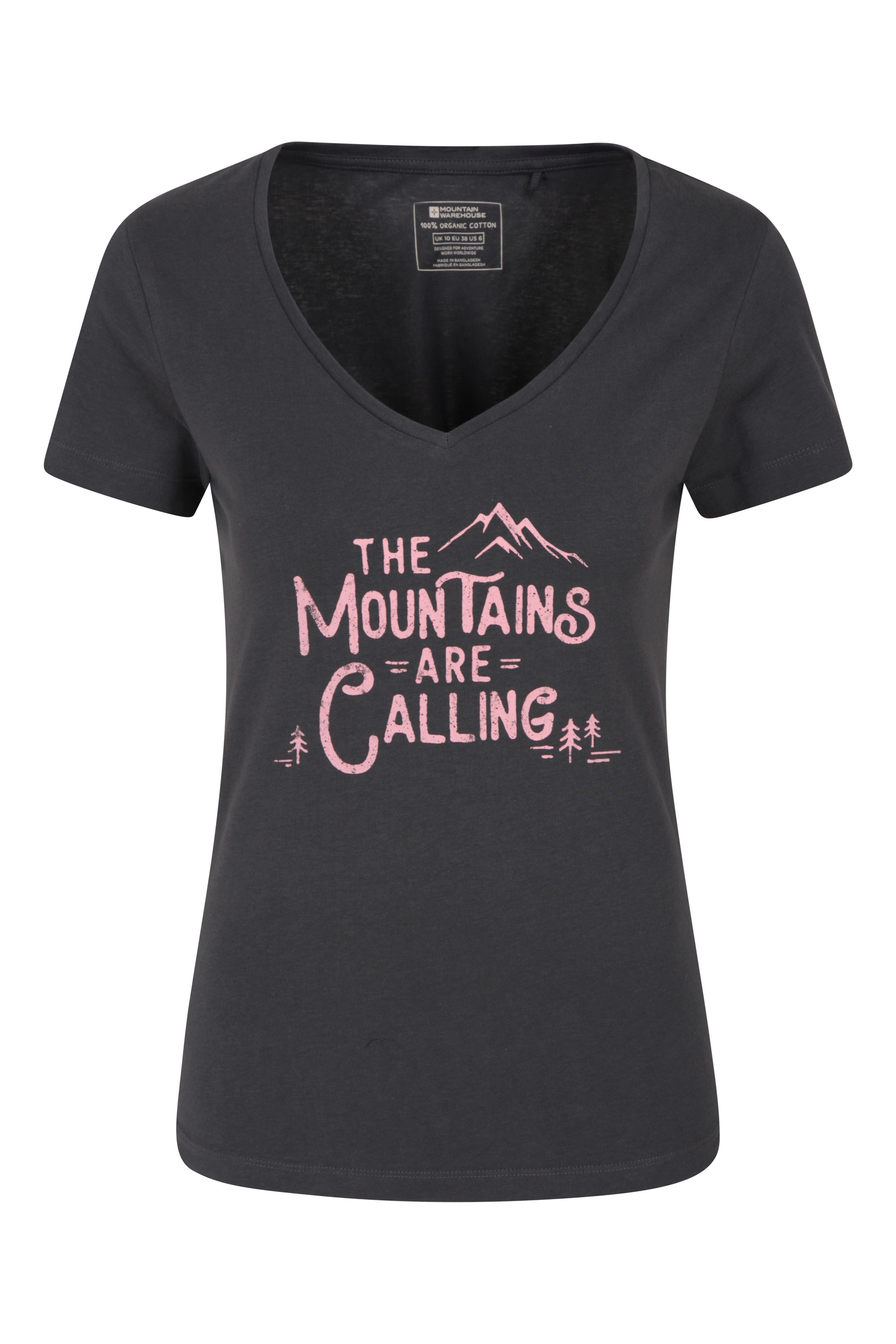 038332 MOUNTAINS ARE CALLING WOMENS PRINTED TEE - Gris