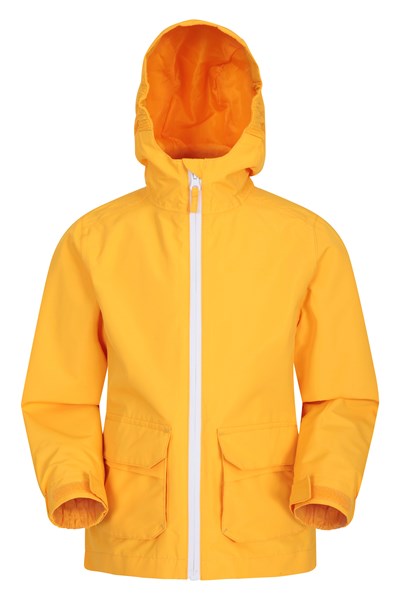 Patch Pocket Kids Waterproof Jacket - Yellow