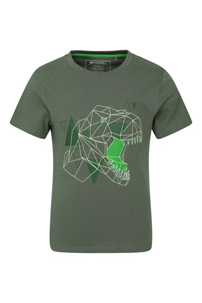 Glow Dino Kids Organic T-Shirt - Green