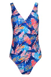 Sardinia Womens Wrap Ruched Swimsuit Tropical
