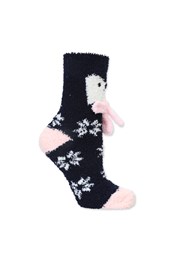 Neon Sheep Winter Animal Fluffy Socks - 2Pk